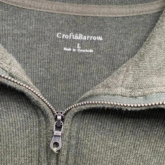 Croft & Borrow Sweatshirt Men’s Green Pullover Sweater - Picture 4 of 7